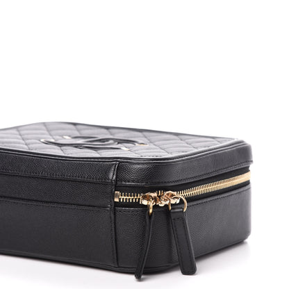 Chanel Caviar Quilted Medium CC Filigree Vanity Case Black 10 of 12