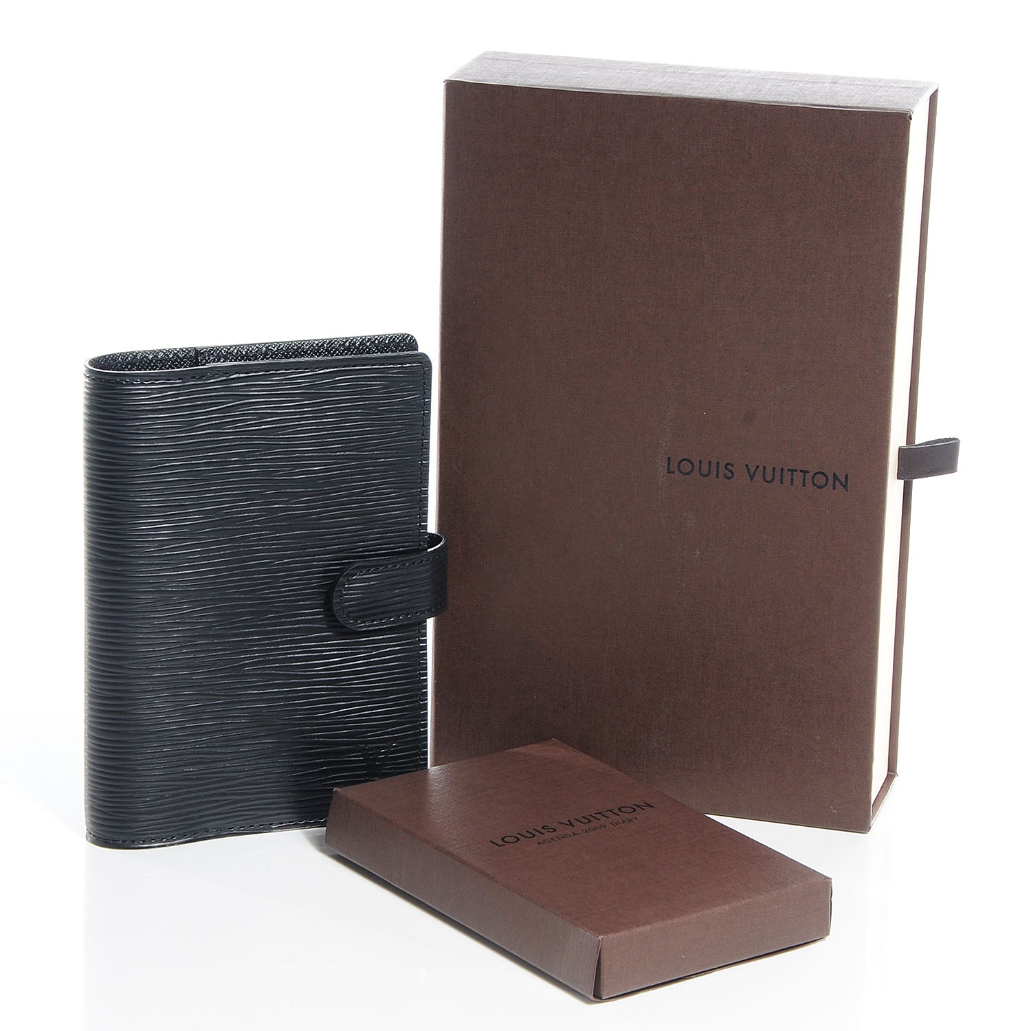 Louis Vuitton Epi Small Ring Agenda Cover Black 5 of 8
