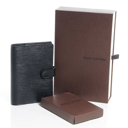 Louis Vuitton Epi Small Ring Agenda Cover Black 5 of 8
