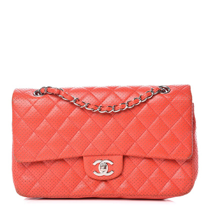 Chanel Lambskin Perforated Medium Double Flap Red 1 of 14