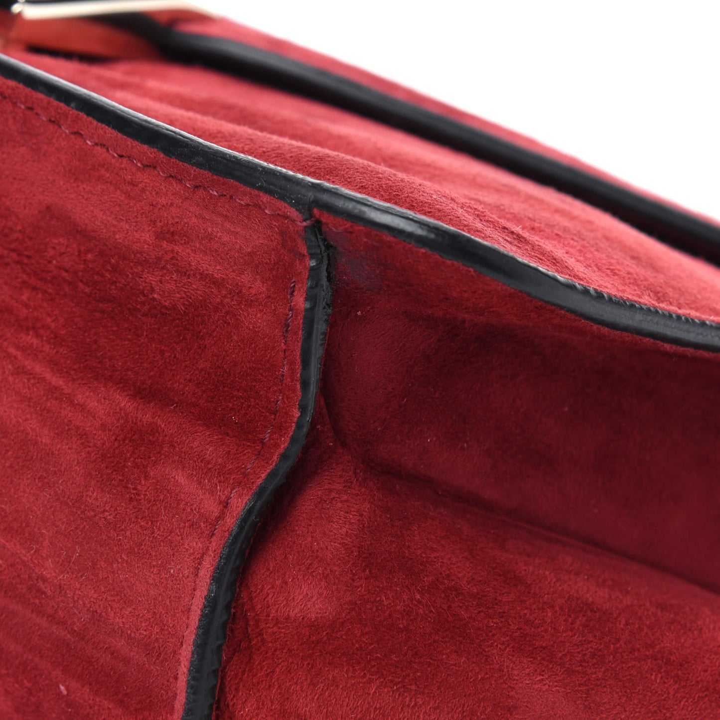 Suede Panther Shoulder Bag Red