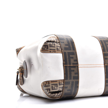 Fendi Canvas Zucca Zucchino Spalmati Mixed Media Small B Mix Tote White 7 of 12
