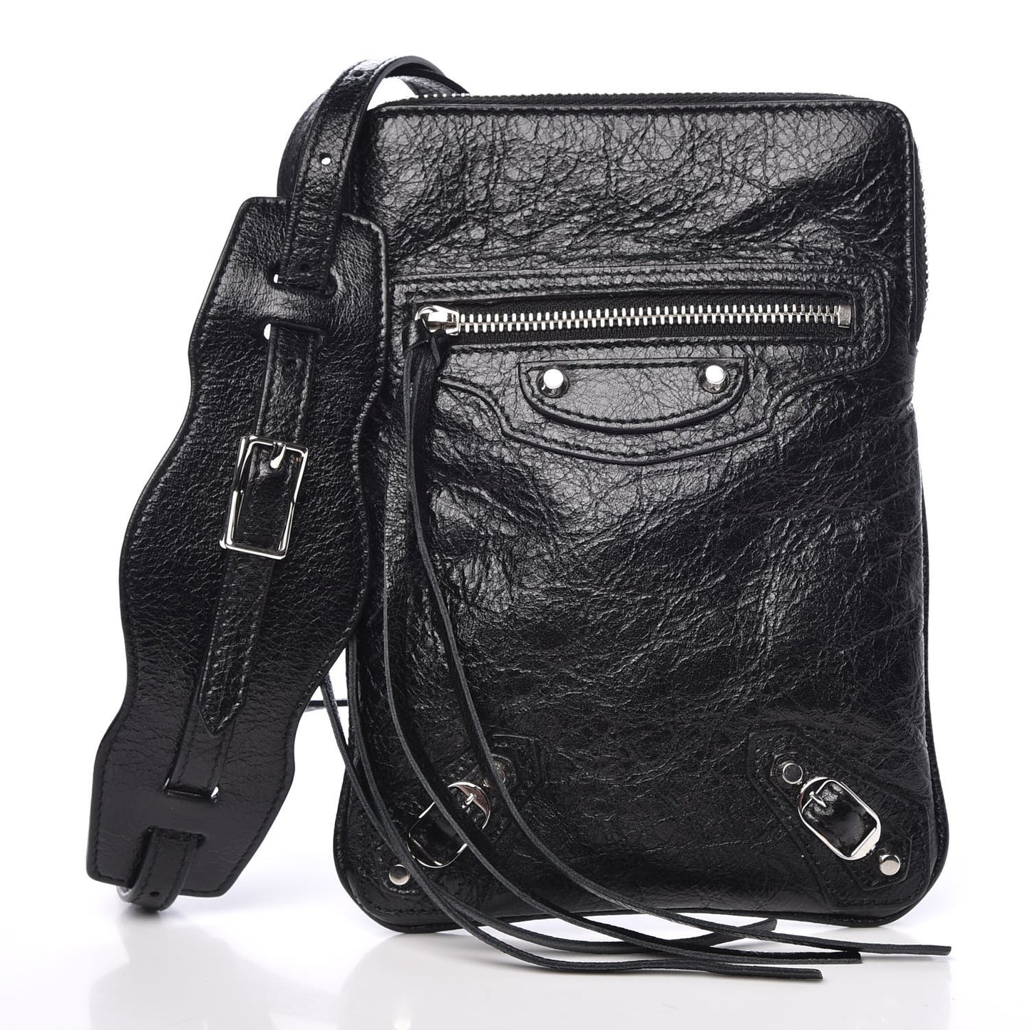 Agneau Classic Hardware Phone Holder Bag Black