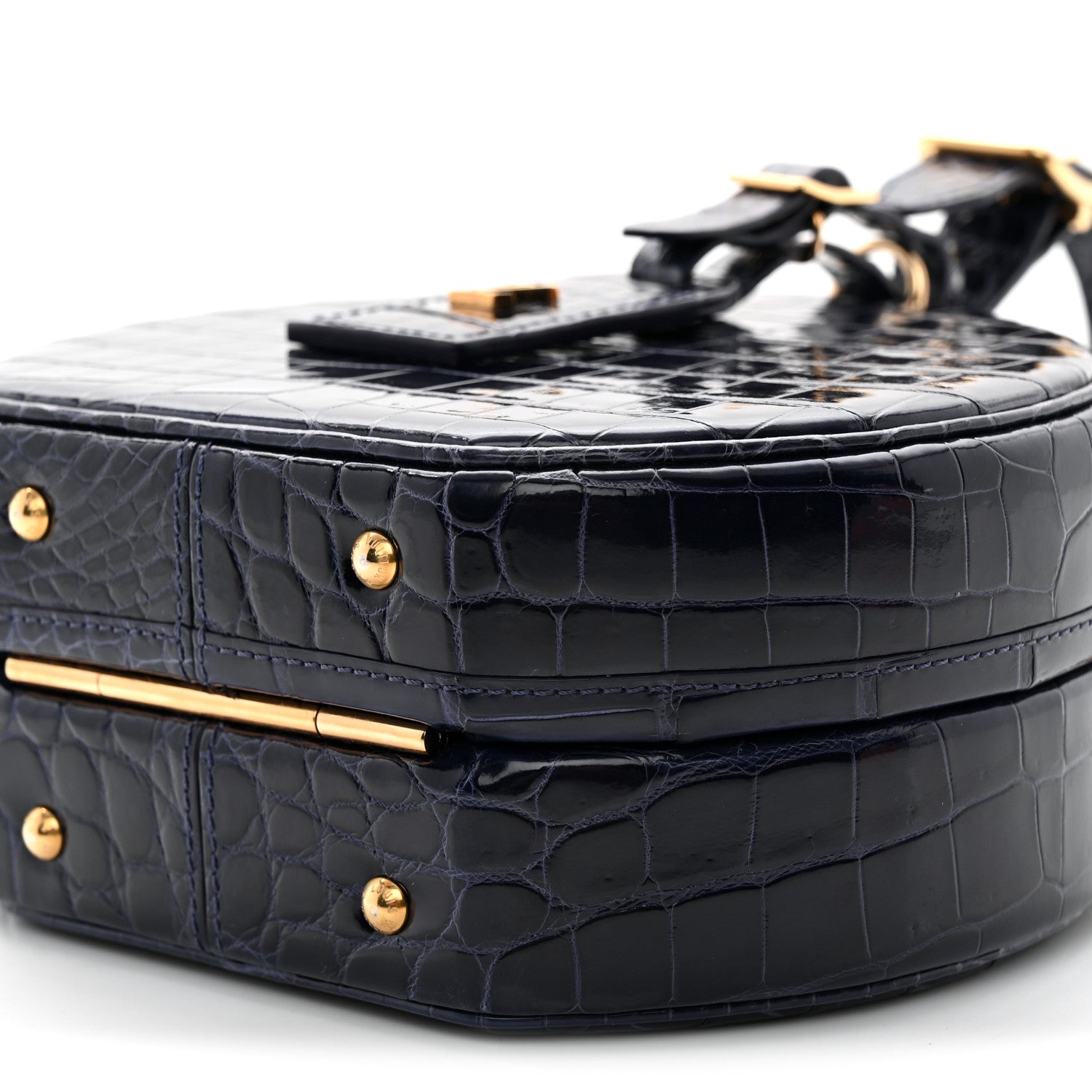 Louis Vuitton Crocodile Petite Boite Chapeau Navy 9 of 9