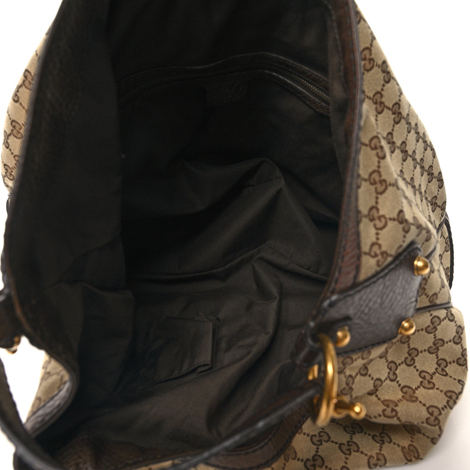 Gucci Monogram Large Jockey Hobo Dark Brown 5 of 12