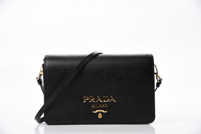 Prada Saffiano Lux Mini Shoulder Bag Black 1 of 14
