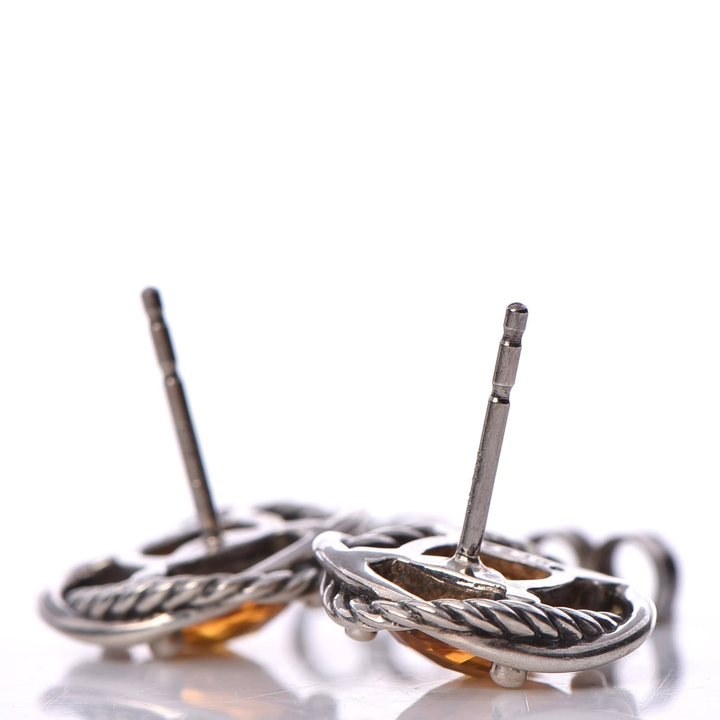 Sterling Silver Citrine 7mm Infinity Earrings