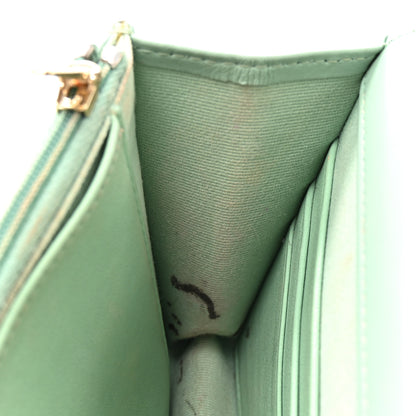 Chanel Shiny Calfskin Quilted Metal Top Handle Wallet On Chain WOC Light Green 12 of 15