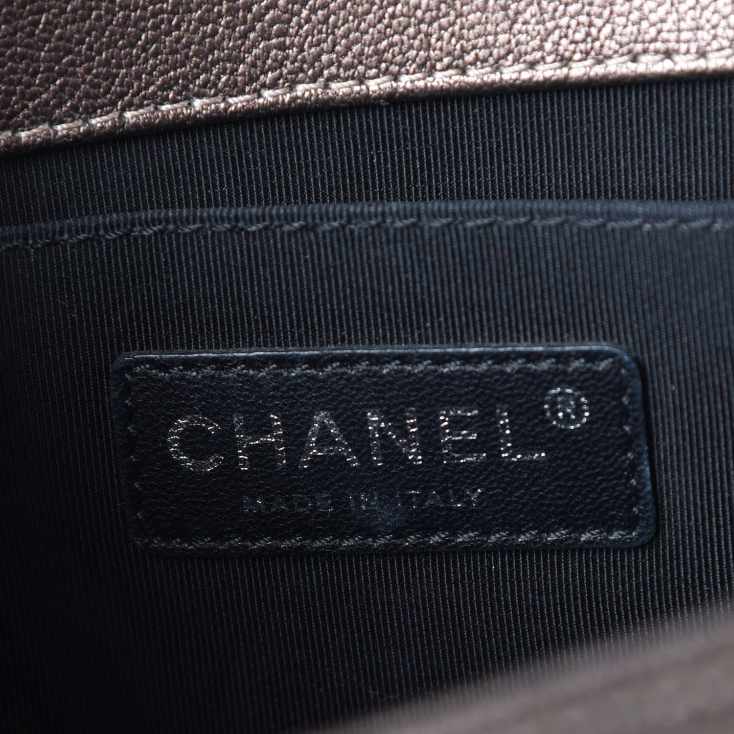 Chanel Iridescent Goatskin Quilted Medium Boy Flap Dark Gold 6 of 9