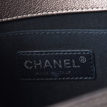 Chanel Iridescent Goatskin Quilted Medium Boy Flap Dark Gold 6 of 9