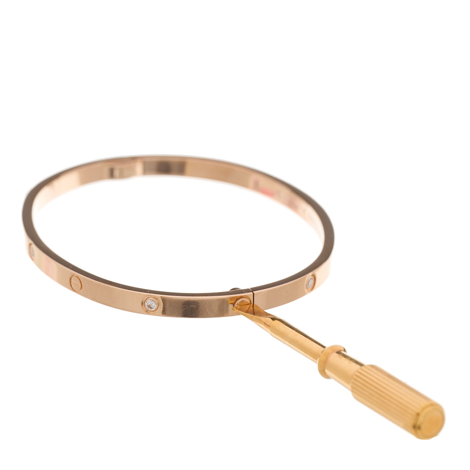 Cartier 18K Pink Gold 6 Diamond Small LOVE Bracelet 16 4 of 5