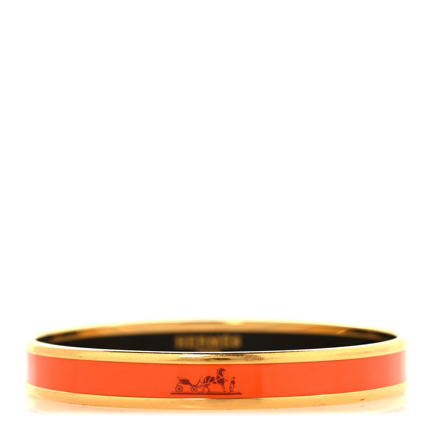 Enamel Printed Narrow Caleche Bracelet 70 Orange