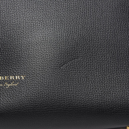 Burberry Derby Calfskin House Check Medium Banner Tote Black 10 of 11