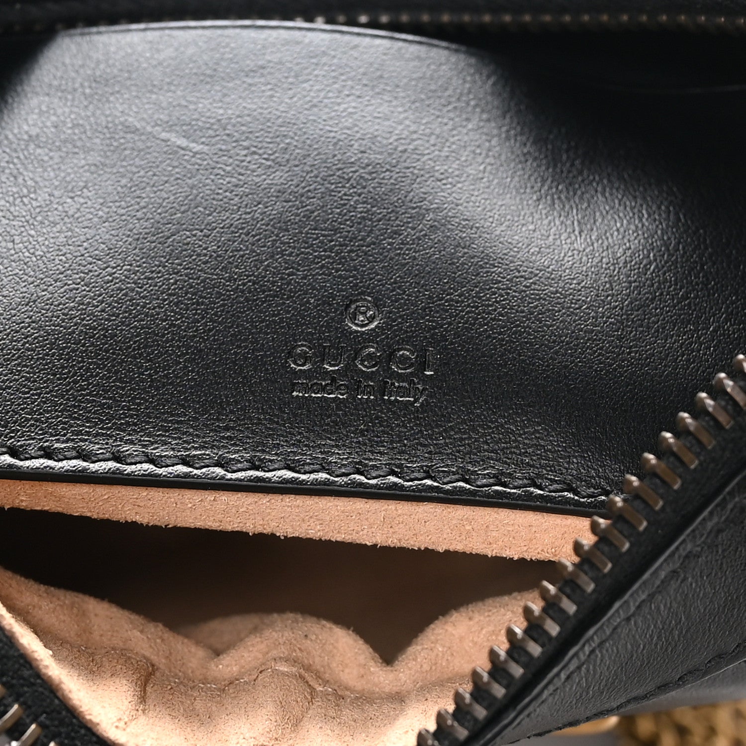 Gucci Calfskin Matelasse Chevron Mini GG Marmont Half Moon Hobo Black 6 of 9