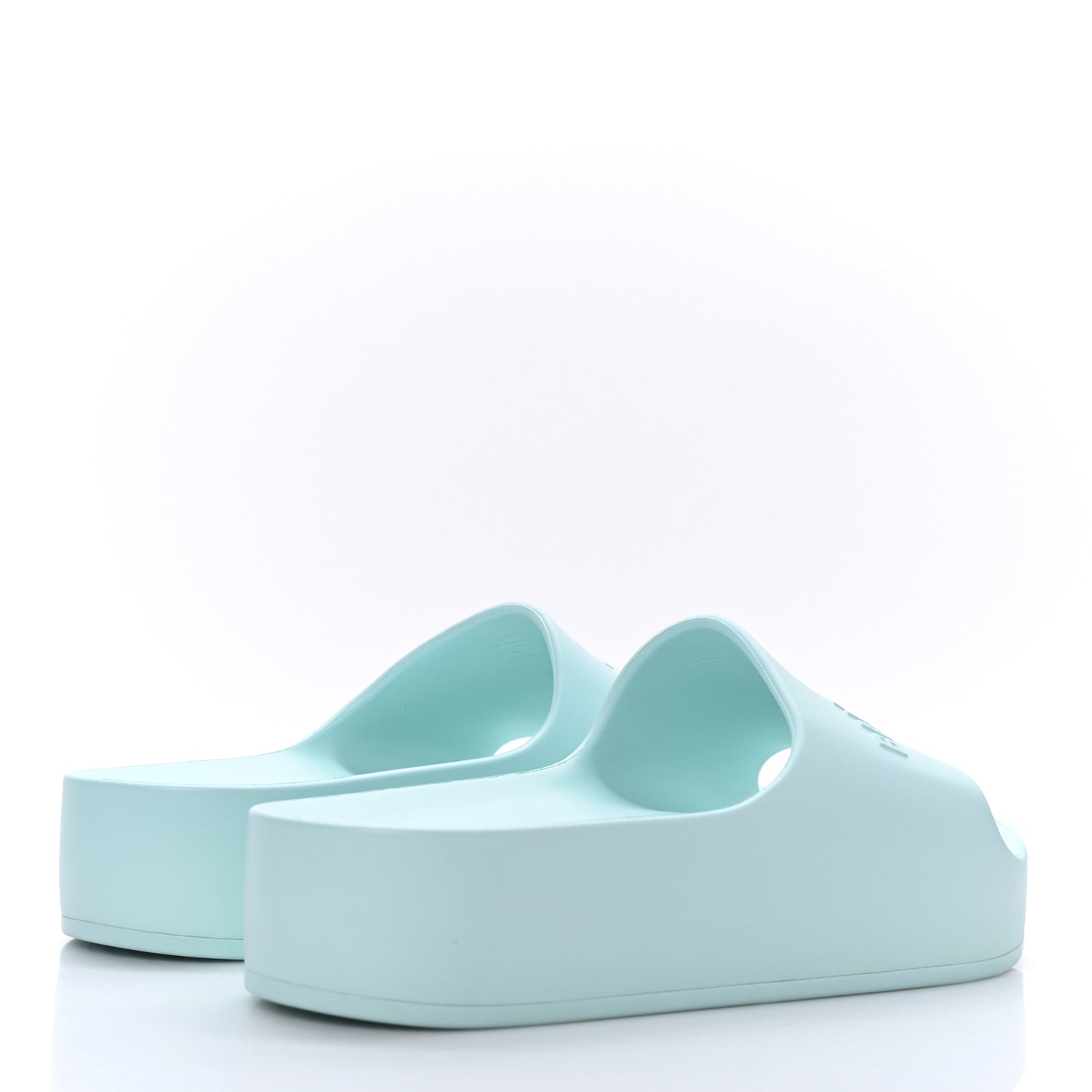 Rubber Womens Chunky Slide Sandals 40 Green Aqua
