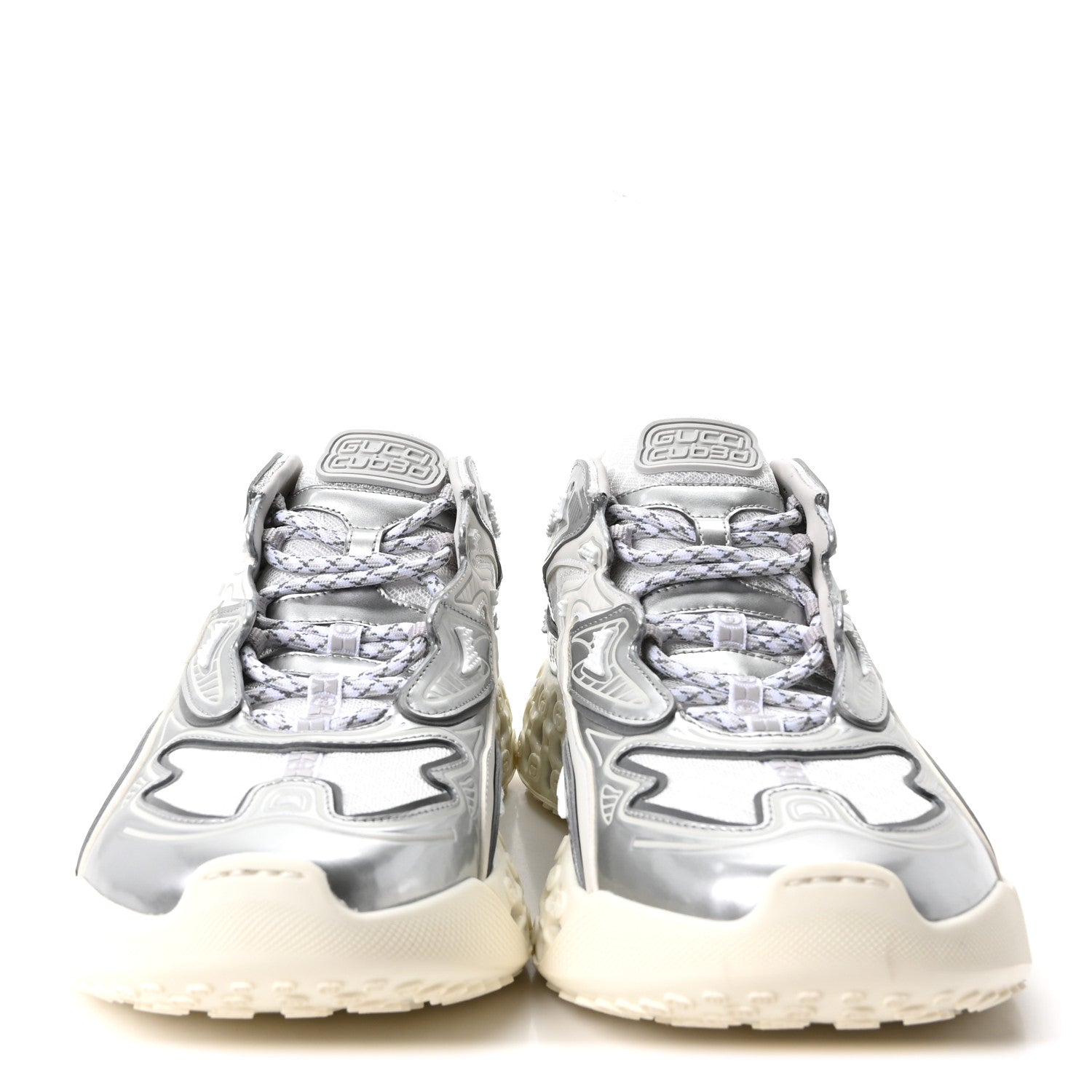 Gucci Metallic Demetra Mesh Cub3d Mens Sneakers 10 Grey White 3 of 10