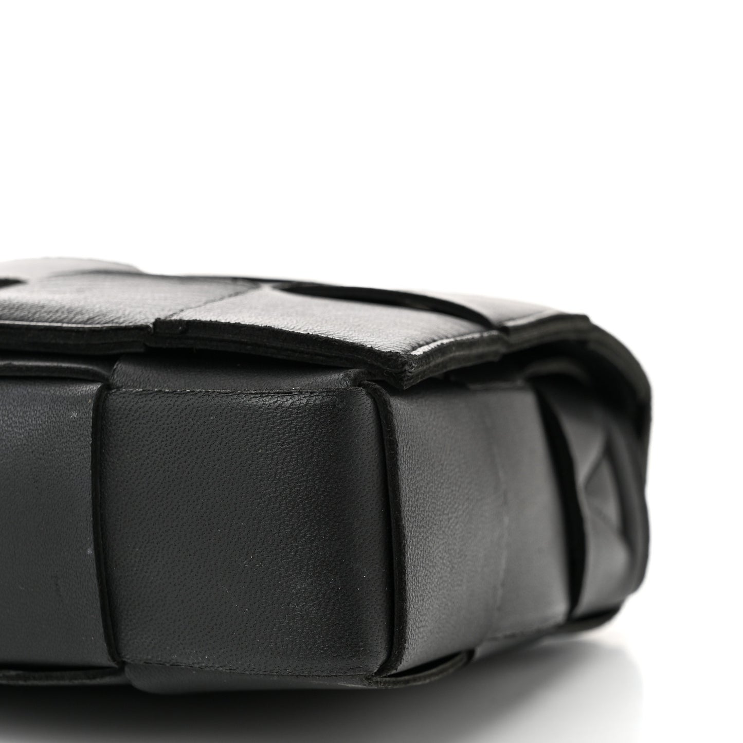 Lambskin Maxi Intrecciato Cassette Crossbody Bag Black