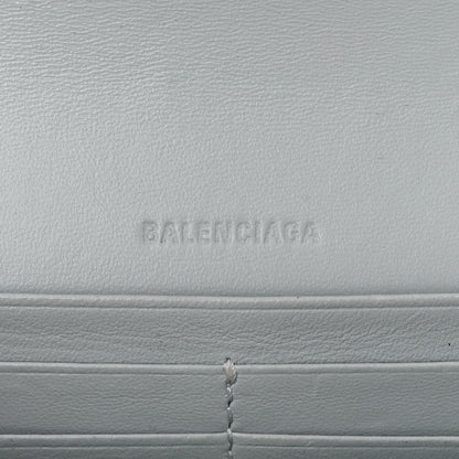Balenciaga Extra Supple Calfskin Crocodile Embossed Gossip Wallet On Chain Ash Blue 6 of 12