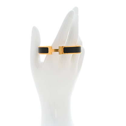Hermes Matte Enamel Narrow Clic Clac HH Bracelet T4 Black 2 of 6