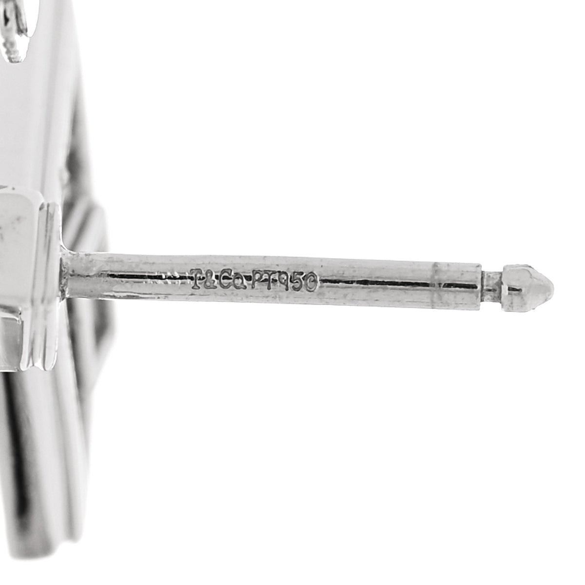 Tiffany Platinum Diamond Legacy Square Open Drop Earrings 4 of 5