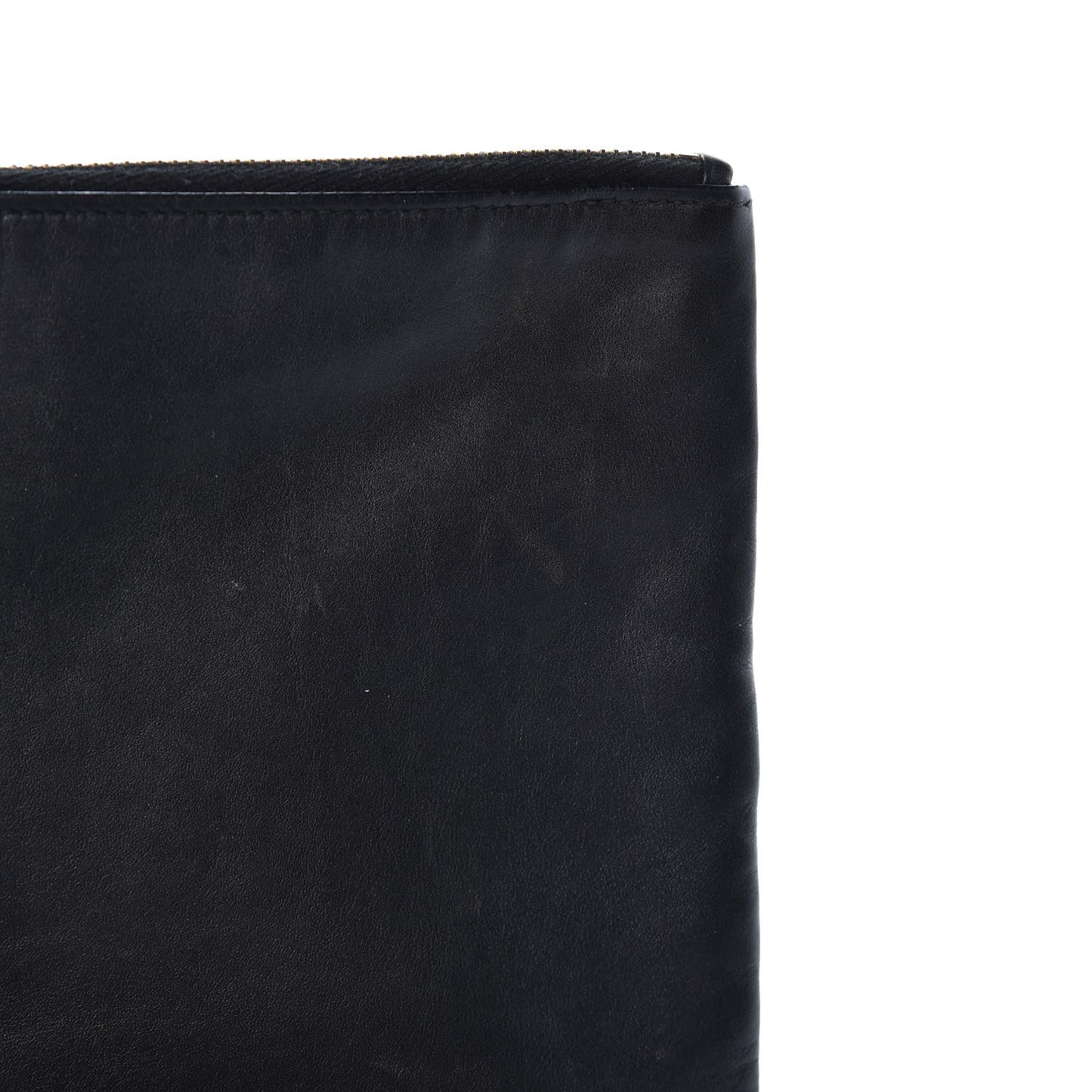 Calfskin Zipped Clutch Black