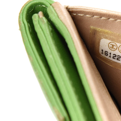 Chanel Lambskin Embossed Camellia French Wallet Light Green 7 of 8