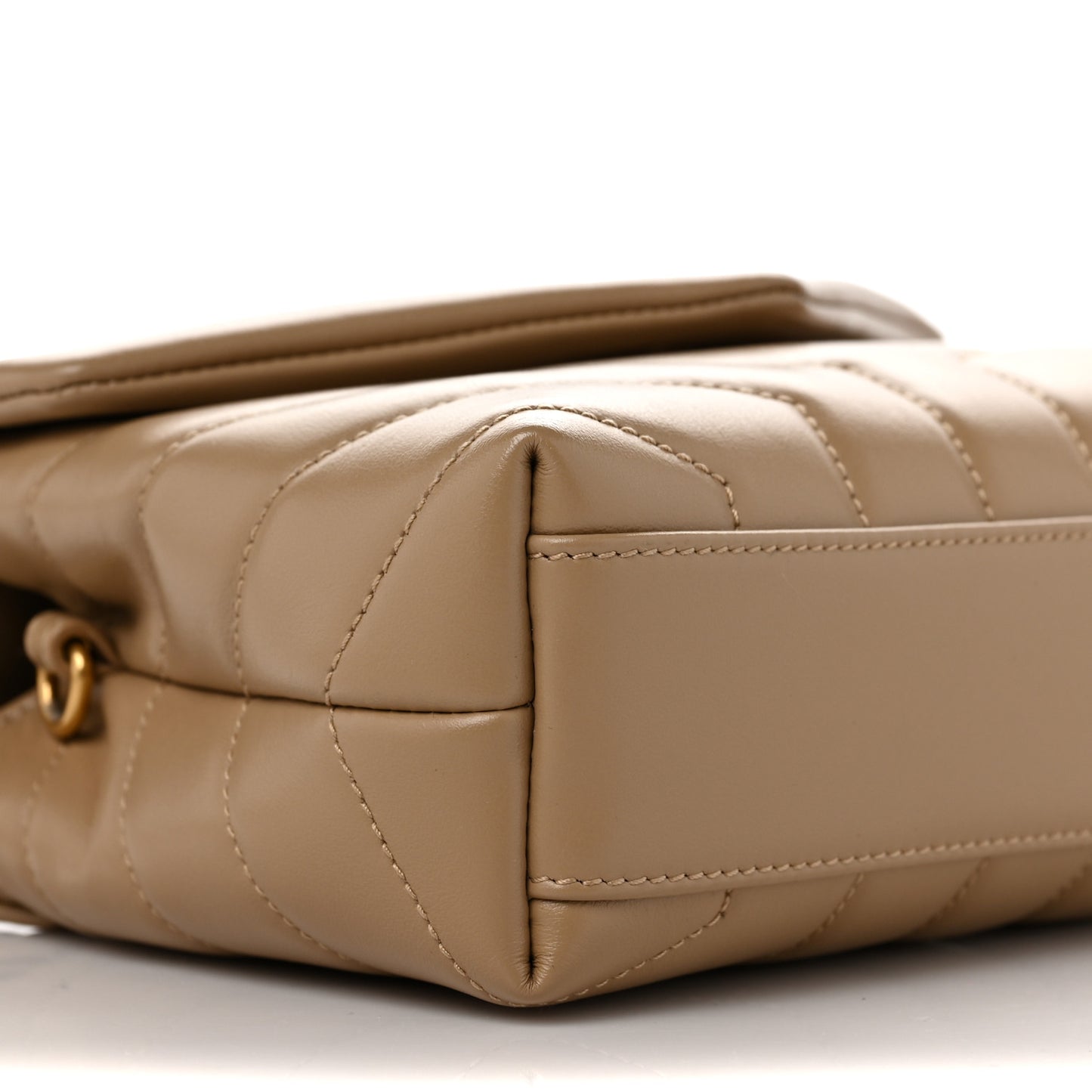 Calfskin Y Quilted Monogram Toy Loulou Crossbody Bag Dark Beige