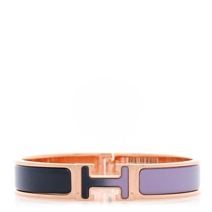 Hermes Enamel Narrow Fusion Clic Clac H Bracelet GM Lilas Ultramarine 1 of 5