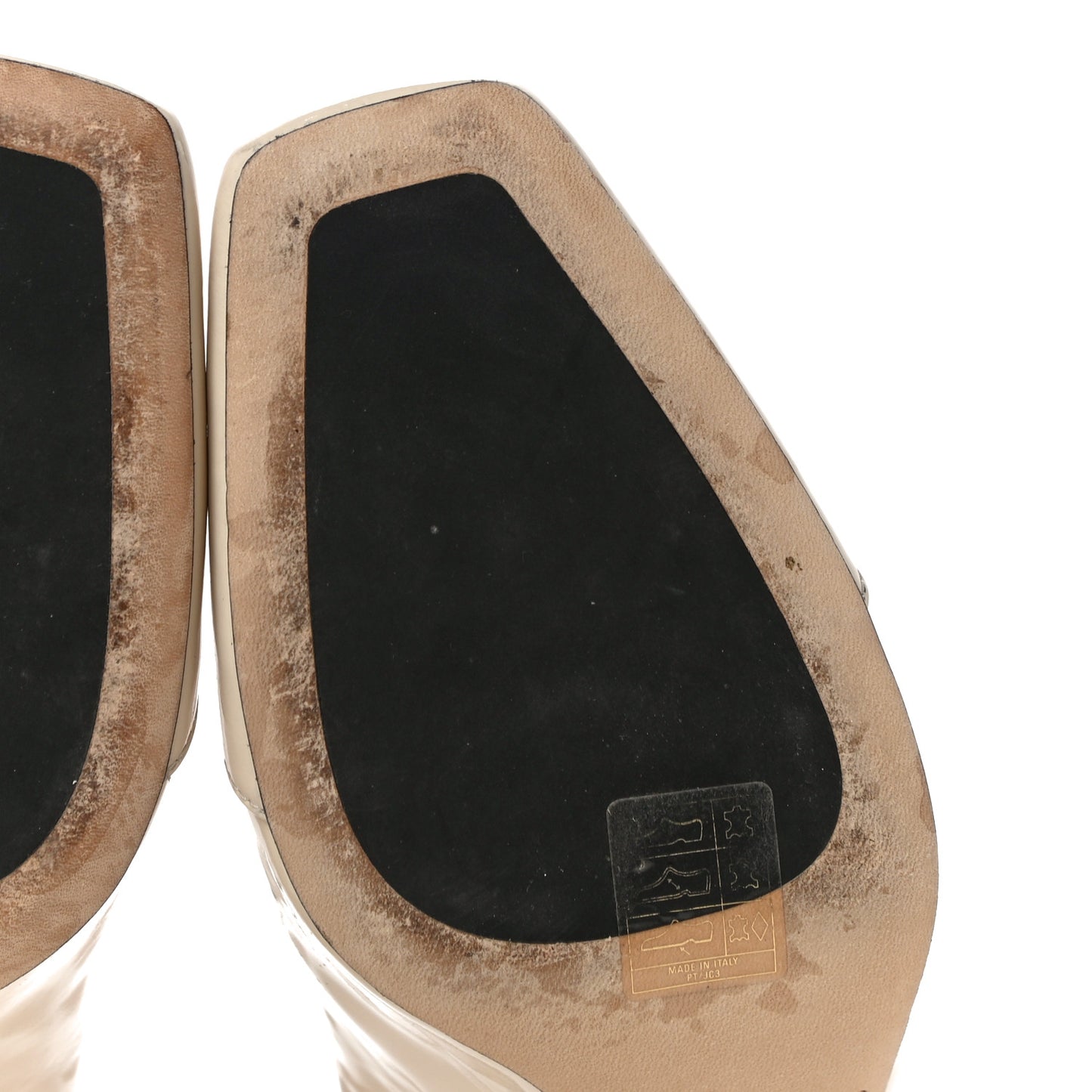 Patent Boots 36 Beige
