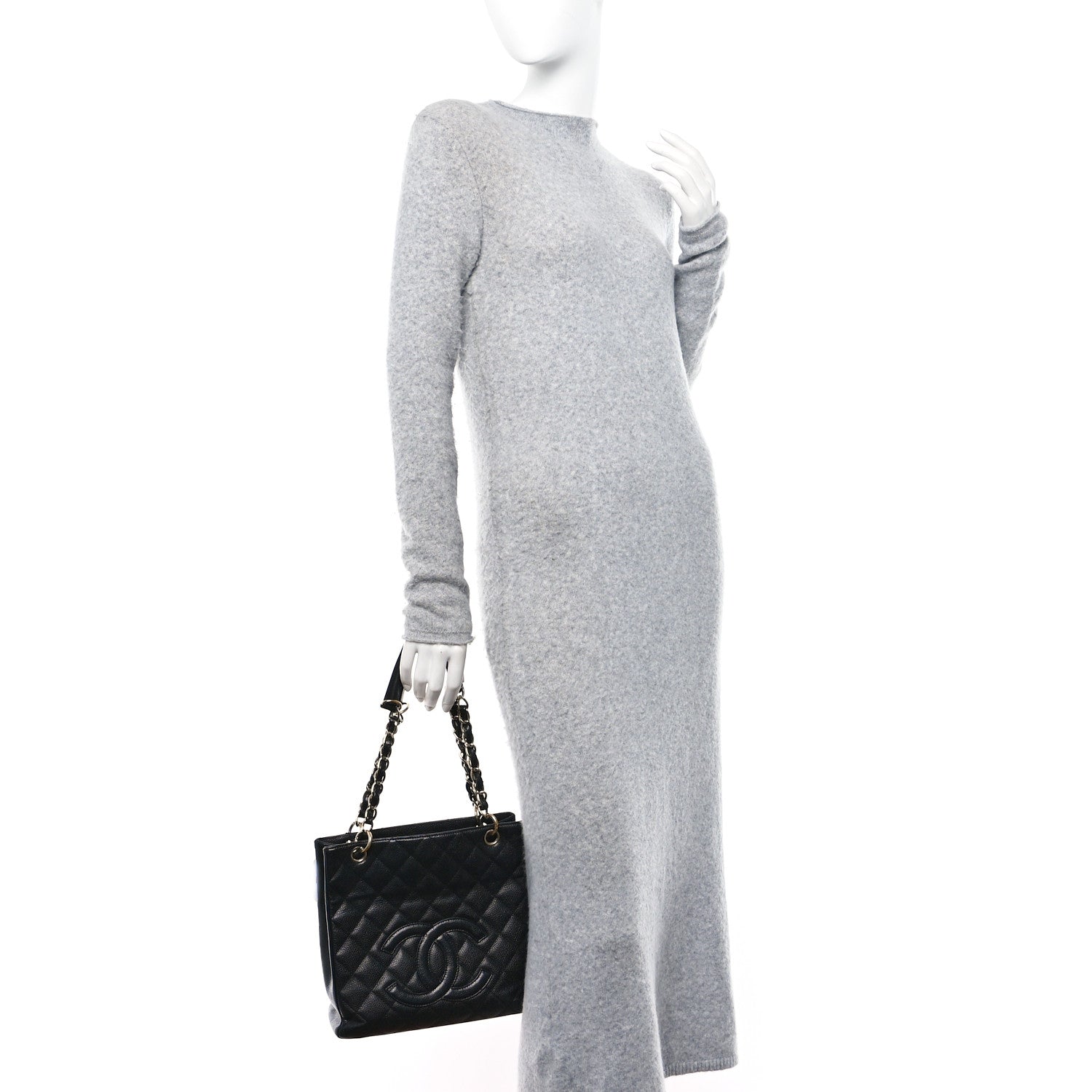 Chanel Caviar Quilted Petit Shopping Tote PST Black 2 of 13