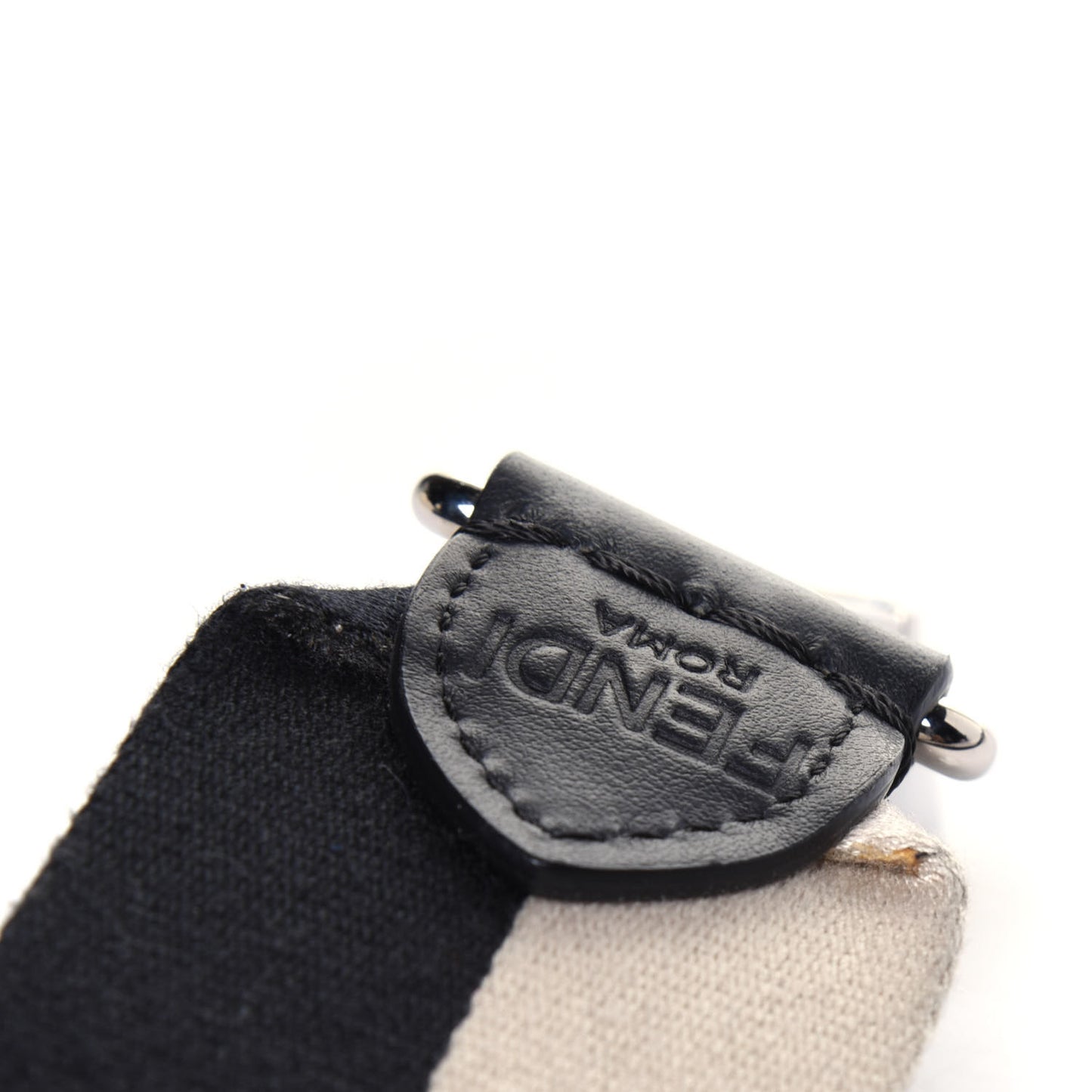 Canvas Calfskin Strap Black Beige