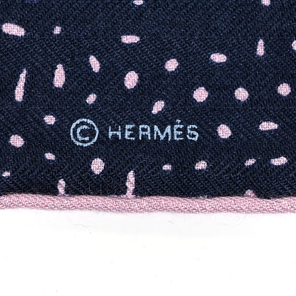 Hermes Silk Cashmere Clair De Lune Shawl 140 Marine Vieux Rose 4 of 5