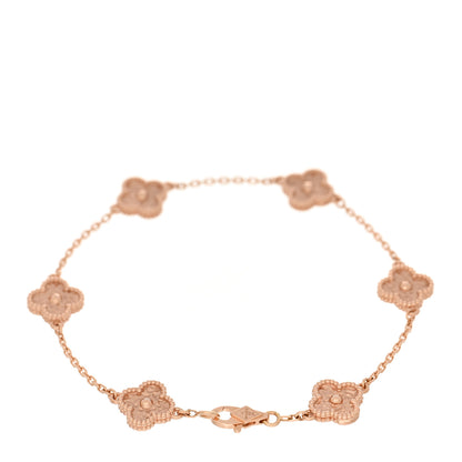 Van Cleef & Arpels 18K Rose Gold 6 Motifs Sweet Alhambra Bracelet 2 of 4