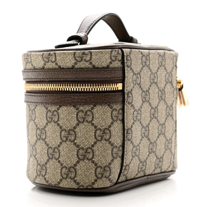 Gucci GG Supreme Monogram Textured Calfskin Web Ophidia Vanity Cosmetic Case Beige Ebony New Acero 3 of 8