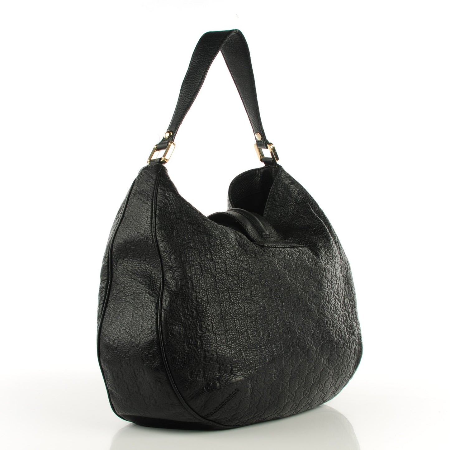 Guccissima Large New Ladies Web Hobo Black