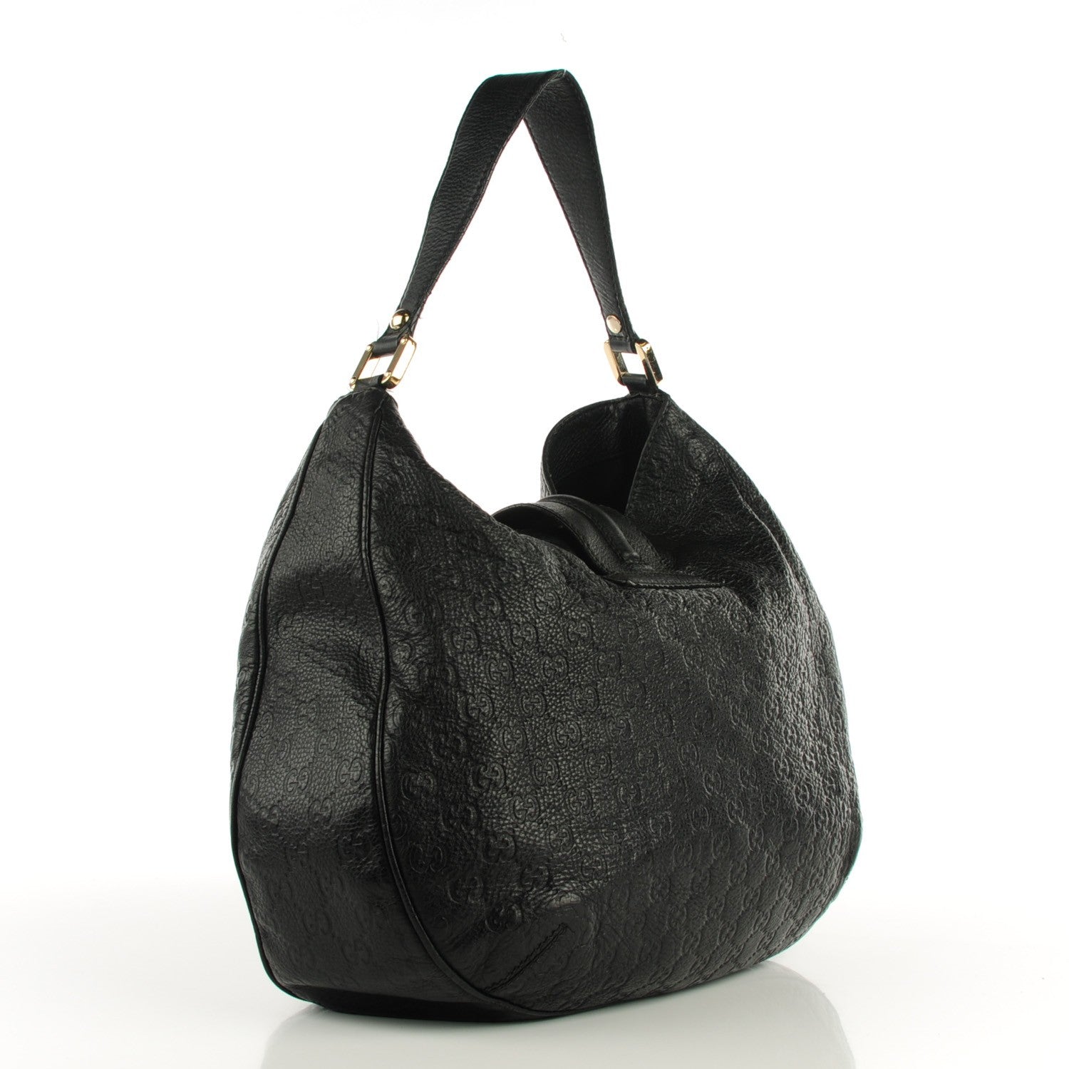 Gucci Guccissima Large New Ladies Web Hobo Black 3 of 7