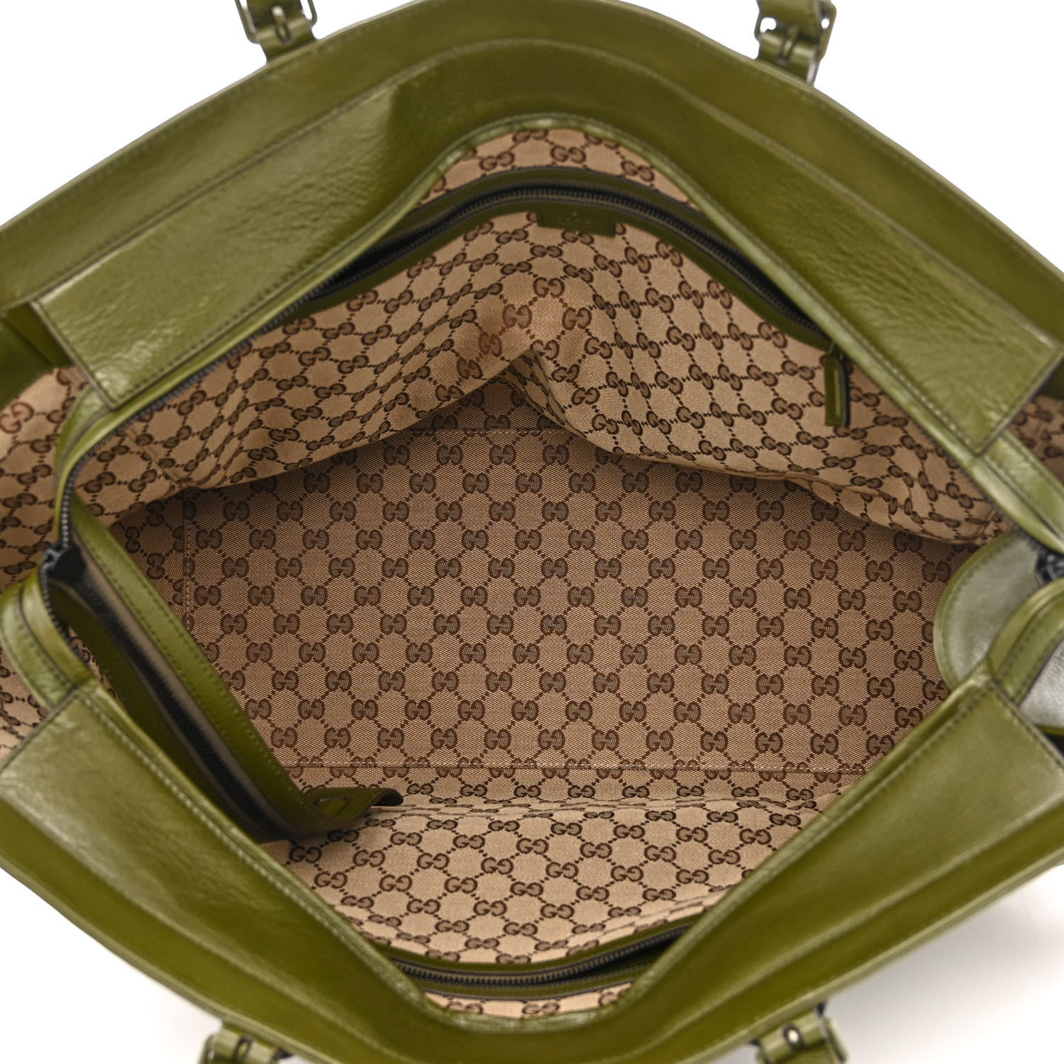 Gucci Piuma Lux Energy Monochrome Medium Double G Tote Bag Military Wood 5 of 10