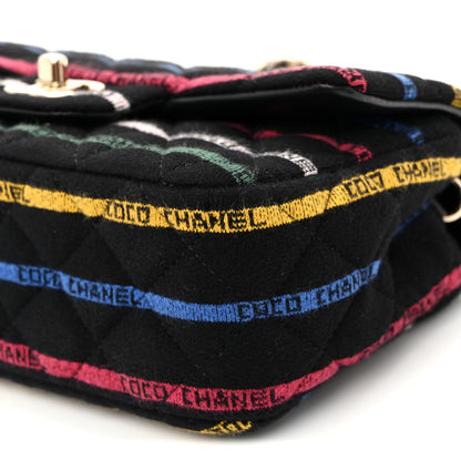 Chanel Jersey Quilted Mini Rectangular Flap Black Multicolor 10 of 10