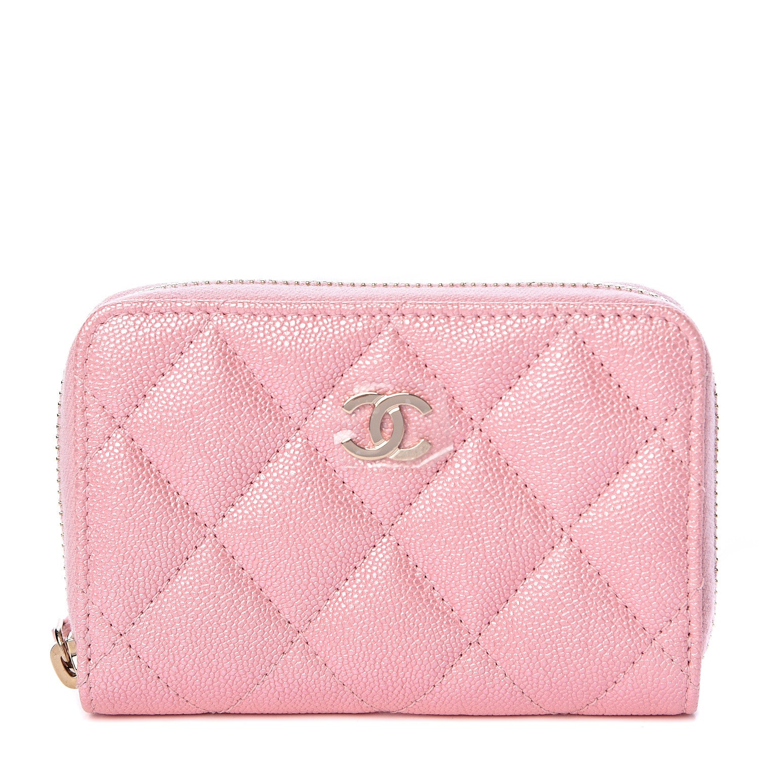 Chanel Iridescent Caviar Quilted Zip Coin Purse Pink 1 of 8