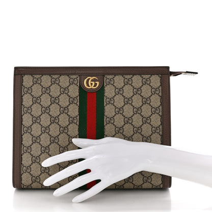 Gucci GG Supreme Monogram Web Ophidia Pouch Brown 2 of 7