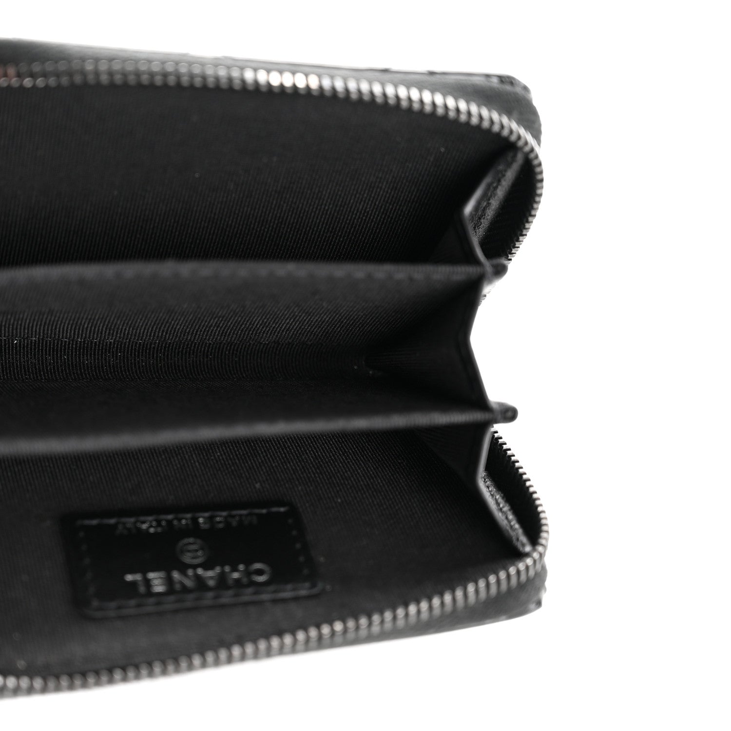 Chanel Patent Calfskin Quilted Zip Coin Purse Wallet So Black 5 of 9