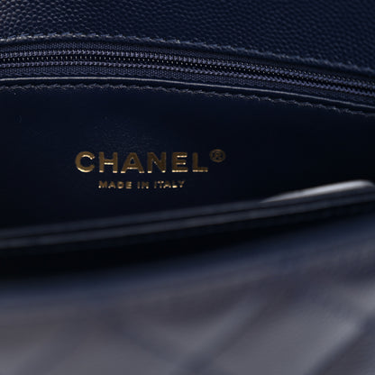 Chanel Caviar Quilted Mini Coco Handle Flap Navy Blue 6 of 11