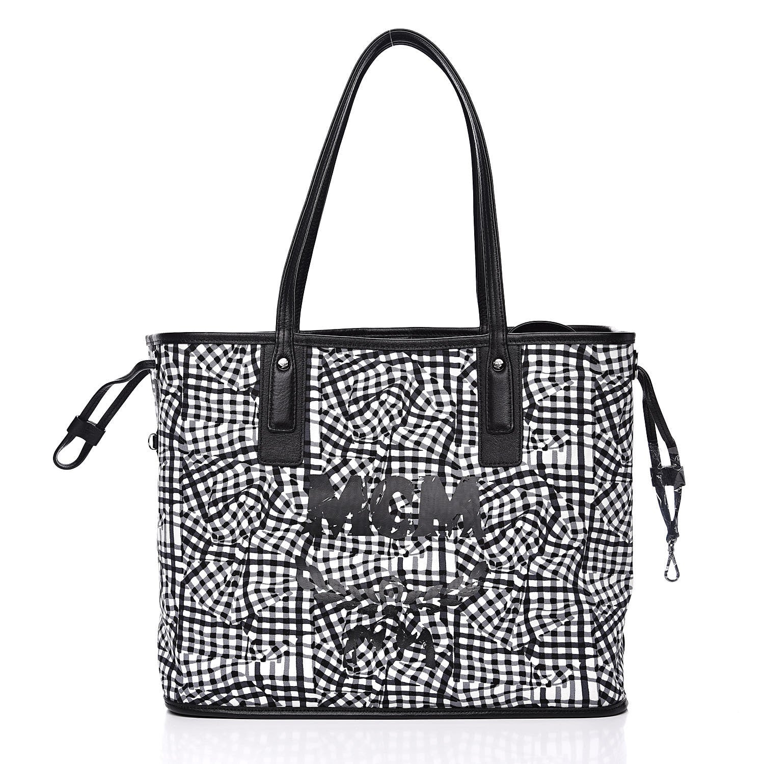 MCM Visetos Large Liz Reversible Shopper Tote Black 4 of 15