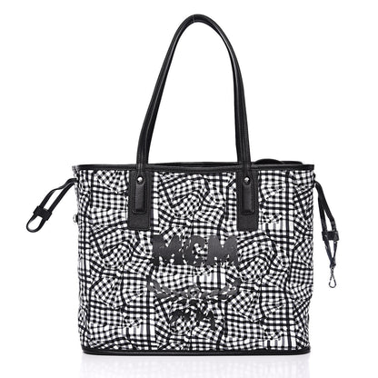 MCM Visetos Large Liz Reversible Shopper Tote Black 4 of 15