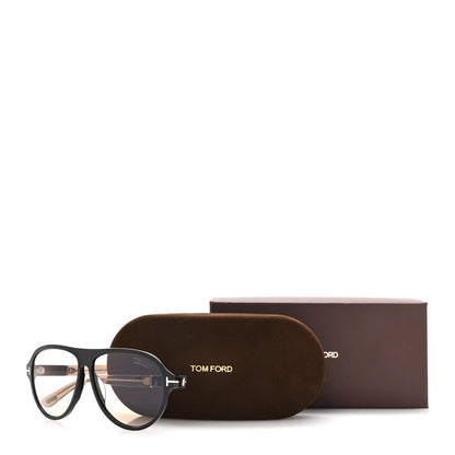 Tom Ford Acetate Quincy Pilot Sunglasses TF1080 Shiny Black Brown 9 of 9