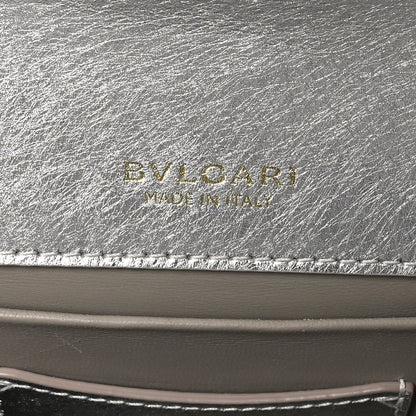 Bulgari Metallic Calfskin Mini Serpenti Forever Top Handle Silver 6 of 9