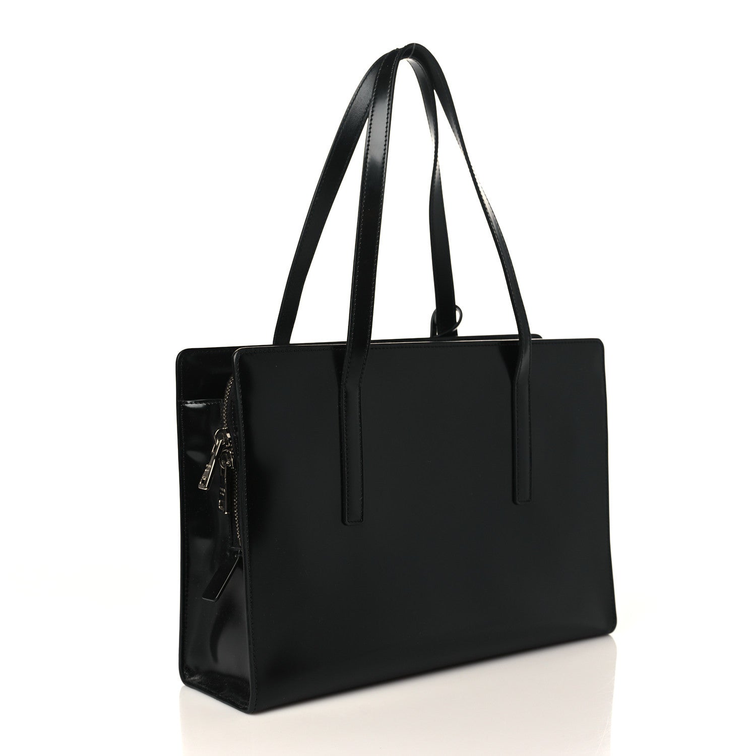Prada Spazzolato Medium Re-Edition 1995 Double Handle Handbag Black 3 of 8