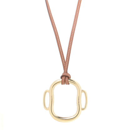 Hermes Permabrass Swift Bouclerie Pendant Necklace Gold 1 of 4