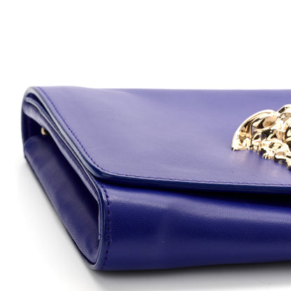 Versace Lambskin Palazzo Chain Evening Bag Blue 8 of 10