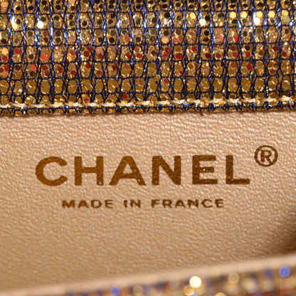 Chanel Crystal Quilted Mademoiselle Evening Flap Gold 6 of 8